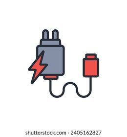 Charger icon. vector.Editable stroke.linear style sign for use web design,logo.Symbol illustration.