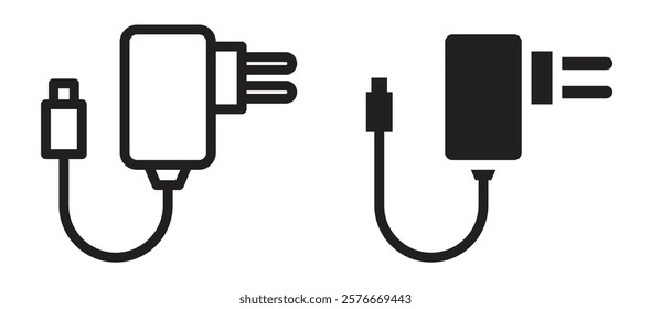 Charger icons in outline and stroke versions