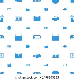 charger icons pattern seamless white background. Included editable filled broken battery, low battery, cable, ful battery, phone cable icons. charger icons for web and mobile.