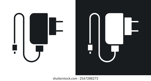 Charger icons in solid black and white colors