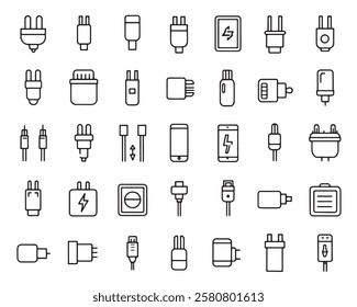 Charger Line Art 50 Icon Set Designs (3)