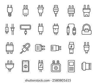 Charger Line Art 50 Icon Set Designs (2)