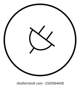 Icono de línea de carga dentro del círculo, cargando electricidad, contorno negro, iconos de línea.
