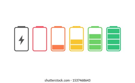 	
Charger phases illustration. Simple flat icons set