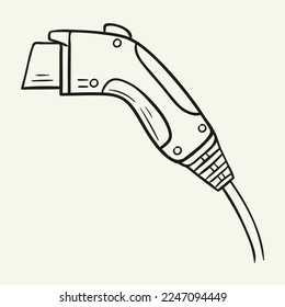 Charger plug. Hand drawn vector illustration