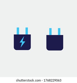 dispositivo de carga de iconos vectoriales de enchufe de carga