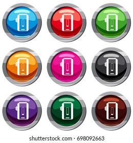 Charger set icon isolated on white. 9 icon collection vector illustration