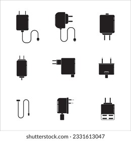 diseño vectorial del logotipo del icono del conjunto de cargadores