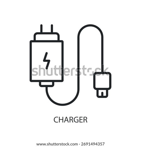 Charger thin line vector icons.