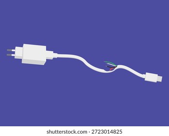 Ilustración del adaptador de cable USB del cargador