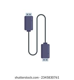 Vector plano del icono del cable usb del cargador. Cargar el teléfono. Celda de la batería aislada