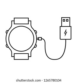 Charger, usb, cable icon vector image. Can also be used for Smart Watch. Suitable for mobile apps, web apps and print media.