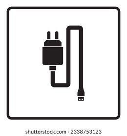 Lader-Vektorsymbol einzeln auf weißem Hintergrund, Charger-Logo-Konzept