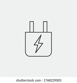 charger vector icon plug for smartphones icon