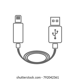 Charger vector icon. Usb vector icon