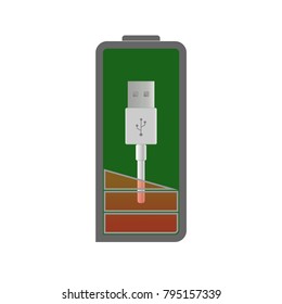 Charger vector icon. Usb vector icon. Charging station. Battery icon