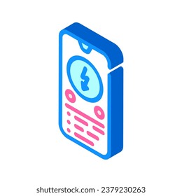 charging app electric isometric icon vector. charging app electric sign. isolated symbol illustration