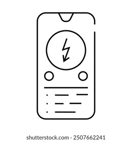 charging app electric line icon vector. charging app electric sign. isolated contour symbol black illustration