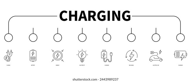 Charging banner web icon vector illustration concept