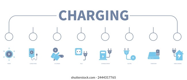 Charging Banner Web Symbol Vektorillustration Konzept