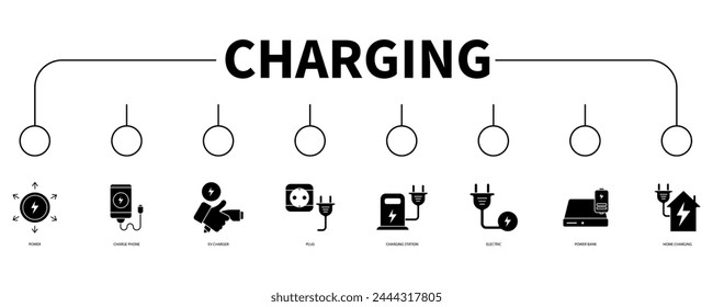 Charging banner web icon vector illustration concept