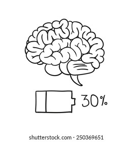 charging bar of brain. vector illustration