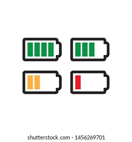 Charging batteries vector icon set