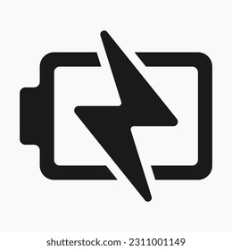 Ladebatterie-Akkumulator mit einfacher Linie Symbol Vektorgrafik