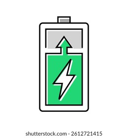 charging battery color icon vector. charging battery sign. isolated symbol illustration