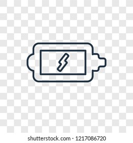 Charging Battery concept vector linear icon isolated on transparent background, Charging Battery concept transparency concept in outline style