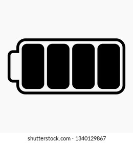 Charging the battery in dark color is isolated with at least one flat linear icon for the application and info-graphics. Commercial line vector icon for web and mobile minimalistic flat design.