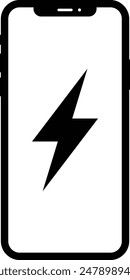 Ladebatterie flach schwarz Vektorgrafik Symbol.