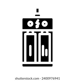 cargando el vector de icono de glifo de batería. señal de la batería de carga. ilustración de símbolo aislado