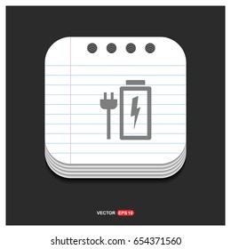Charging battery icon . Battery icon 