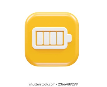 Charging battery icon 3d rendering illustration