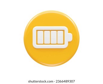 Charging battery icon 3d rendering illustration