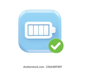 Charging battery icon 3d rendering illustration
