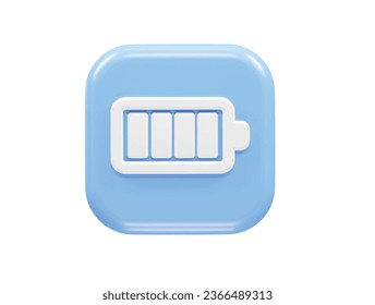 Charging battery icon 3d rendering illustration