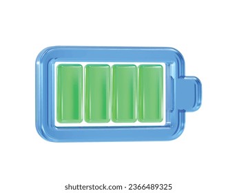 Charging battery icon 3d rendering illustration