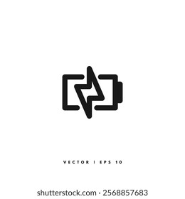 Charging Battery Icon. Editable Stroke
