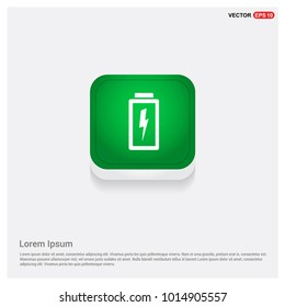 Charging battery icon . Battery icon Green Web Button