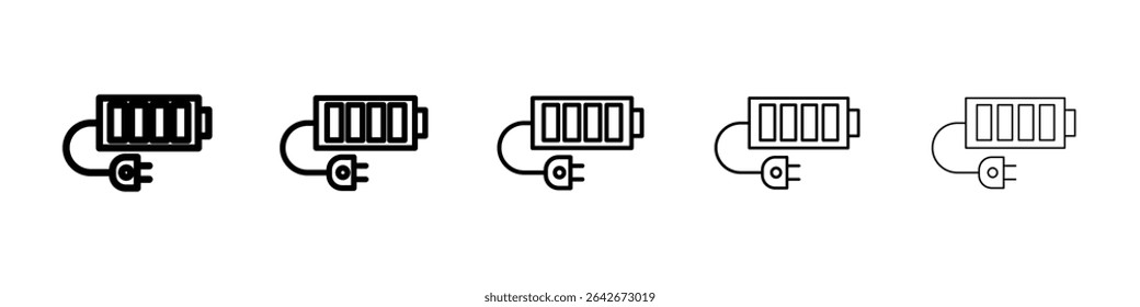 Charging battery icon isolated vector on white background set