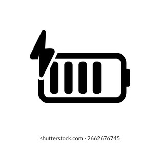 Charging battery icon. Battery level icon. Charge status symbol vector design and illustration. 

