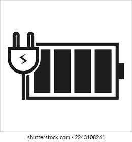 icono de carga de la batería. Icono de carga de batería, ilustración vectorial. 