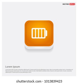 Charging battery icon . Battery icon Orange Abstract Web Button