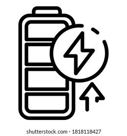 Charging battery icon. Outline charging battery vector icon for web design isolated on white background