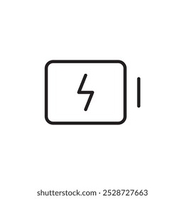 Vector de contorno del icono de la batería de carga para el Web ui