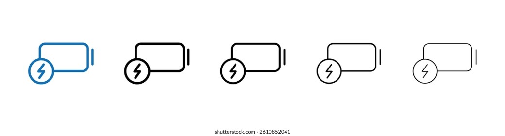 Charging battery icon Outline vector logo for web ui