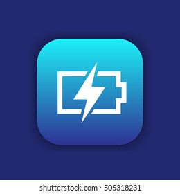 charging battery icon, sign, vector illustration