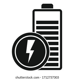 Batterieladungssymbol. Einfache Illustration der Ladebatterie-Vektorillustration für Webdesign einzeln auf weißem Hintergrund
